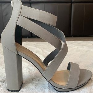 Cross Band Block Heel Sandal